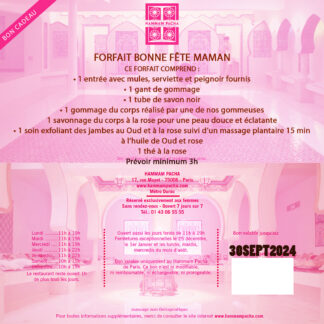 Forfait bonne fête maman Hammam Pacha fête Des mères 2024