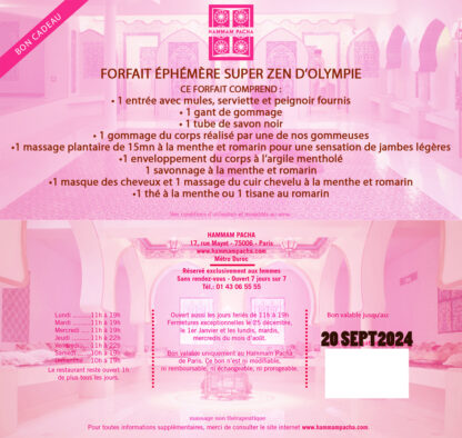 forfait super zen olympie