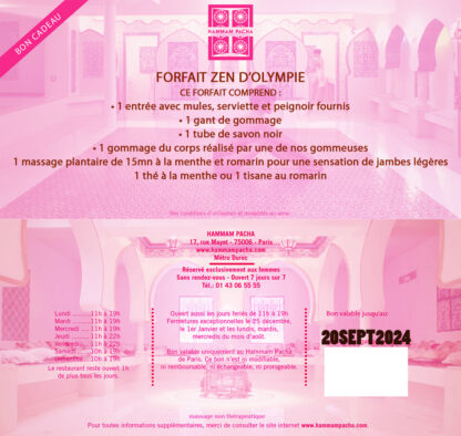 forfait zen olympie