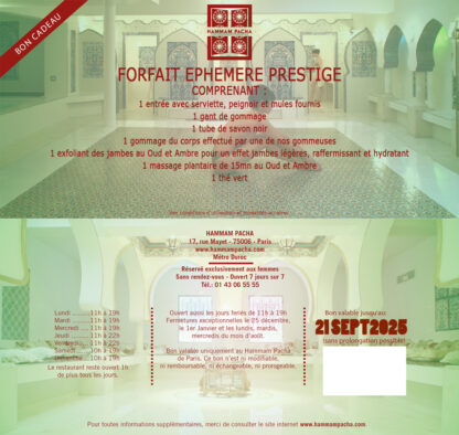 Forfait prestige Hammam Pacha